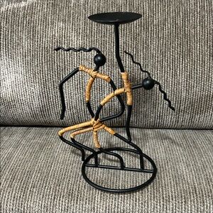 MCM Black and Tan Artistic Candle Holder